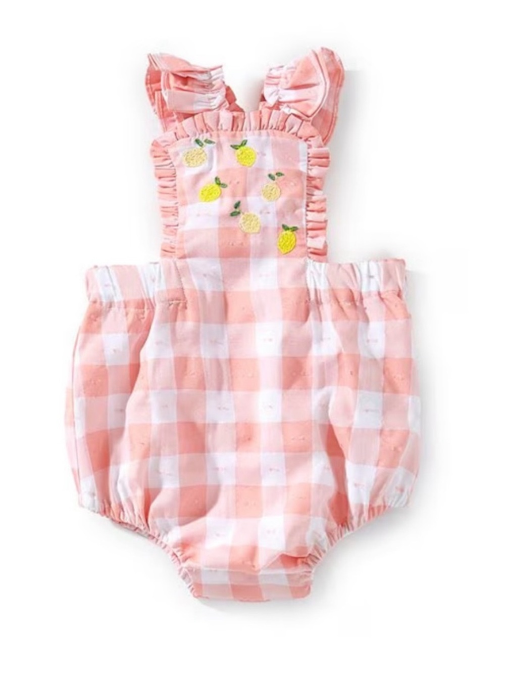 Edgehill Collection Embroidered Lemons Gingham Bubble